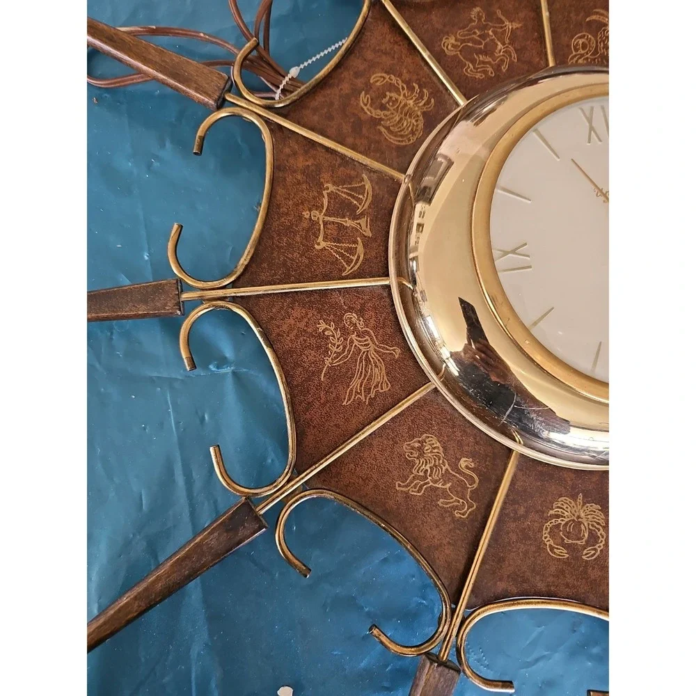 Vintage 50's United #203 Elec Starburst Zodiac Wall Clock Works, Restoration